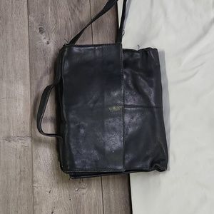 Vintage Hobo International Black Leather Crossbody Shoulder Bag